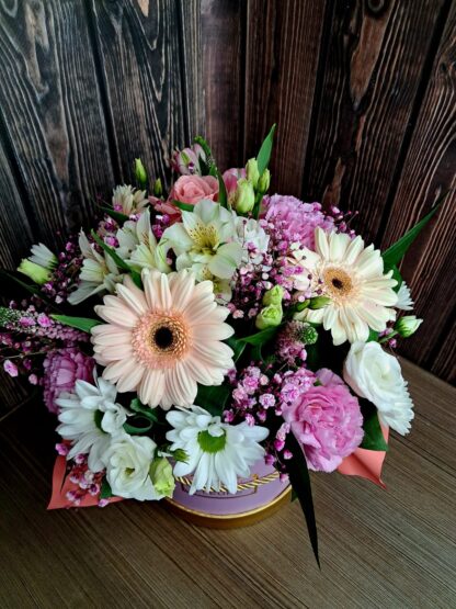 Business Bouquet in a Box with Gerberas, Chrysanthemums, Carnations, Peonies and Alstroemerias - Image 2