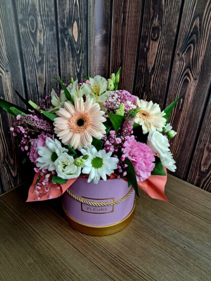 Business Bouquet in a Box with Gerberas, Chrysanthemums, Carnations, Peonies and Alstroemerias - Image 4