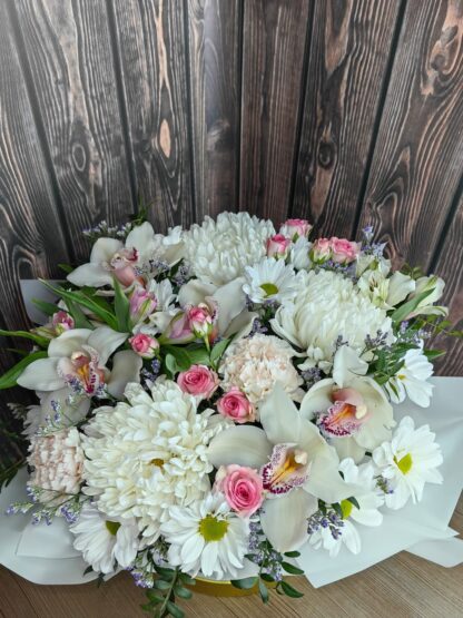 Business Flower Box with Chrysanthemums, Orchids & Roses - Image 5