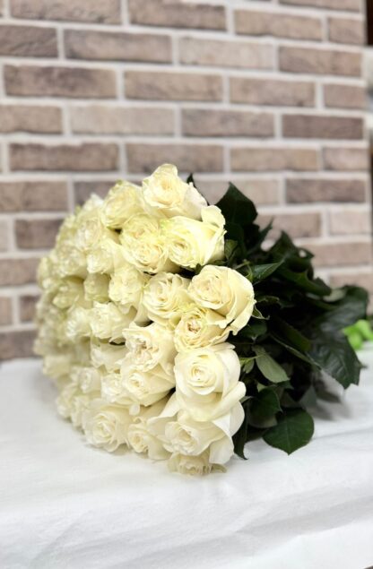 Premium Bouquet of 50 white Roses