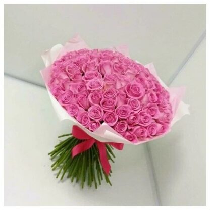 Premium Bouquet of 100 Pink Roses - Image 4